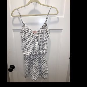 Black and white printed romper